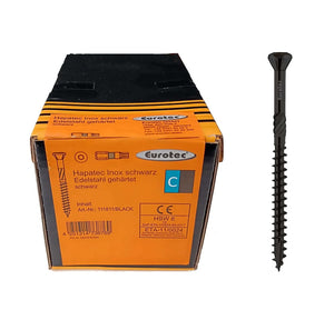 Eurotec Hapatec - Stainless Steel Wood Screws (5 x 50-80 mm) (200 pcs.) Black